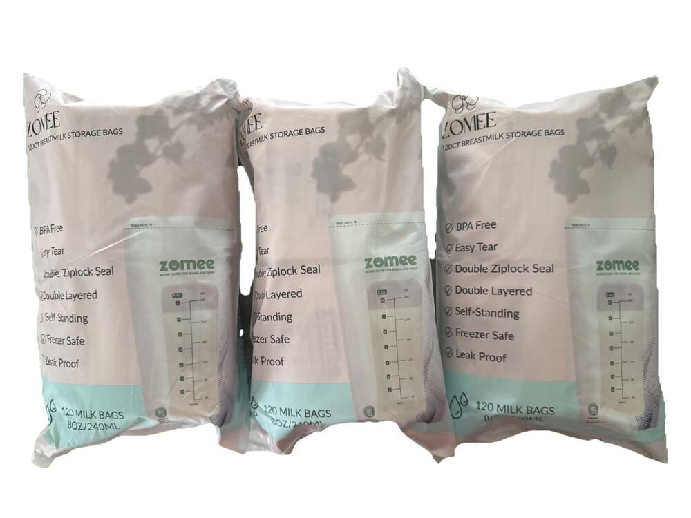 Lot of 360 Zomee Breast Milk Bags 8oz/240ml Storage NEW SEALED 3 Packs Of 120!!